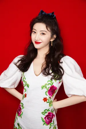 景甜印花裙甜美俏丽写真图片_2