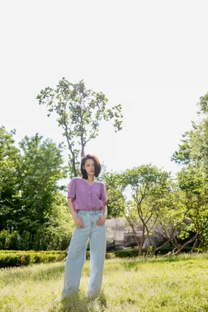 李沁香芋紫清新写真图片_5