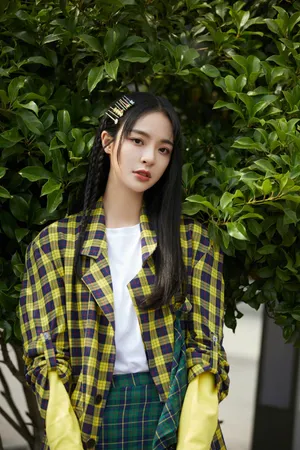 李莎旻子格子衬衫写真图片_4