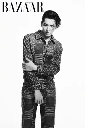 吴亦凡黑白湿发造型写真图片_2