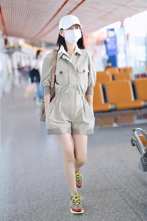李沁工装风连体衣机场图片_4