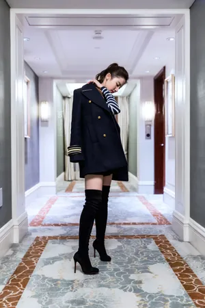 刘亦菲制服长靴性感写真图片