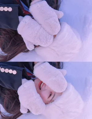 徐紫茵唯美雪地制服写真图片_2