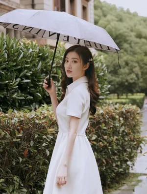 景甜仙气白裙写真图片_2