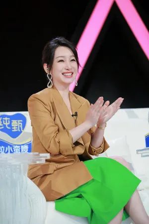 秦海璐高开叉绿裙性感综艺图片