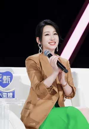 秦海璐高开叉绿裙性感综艺图片_4