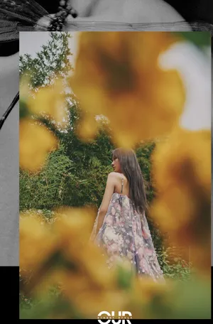 任敏印花裙田园写真图片_1