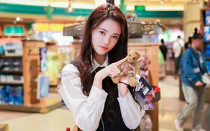 孙珍妮清新甜美街拍图片_4