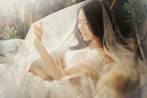 黎一萱白婚纱性感写真图片_4
