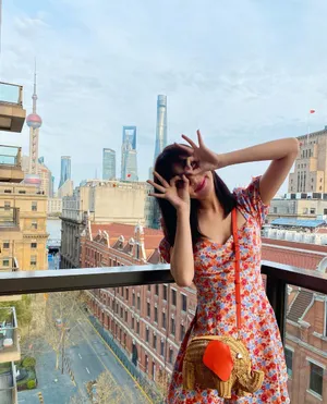 孟子义碎花裙清爽自拍图片_3