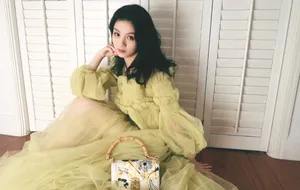 春夏淡黄裙清新迷人写真图片_4