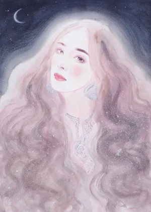 杨幂梦幻手绘杂志封面图片_1