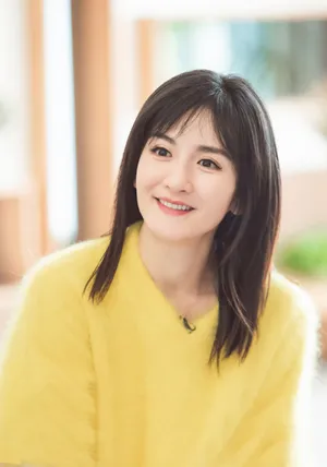 谢娜黄色海马毛衣温婉知性图片