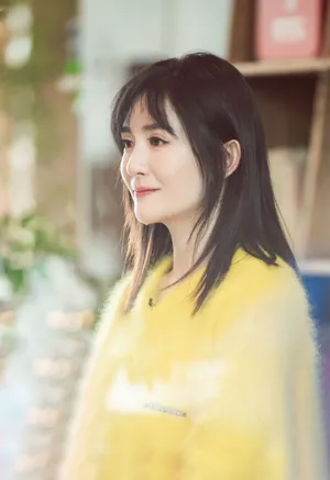 谢娜黄色海马毛衣温婉知性图片_2