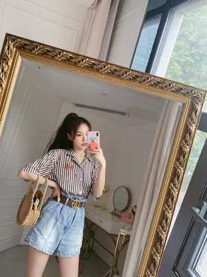 黄一琳高马尾私服自拍照图片