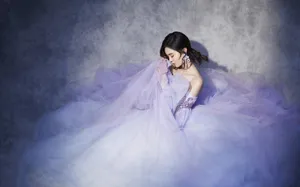 郁可唯紫色纱裙唯美写真图片_5