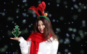 赵昭仪圣诞甜美写真图片