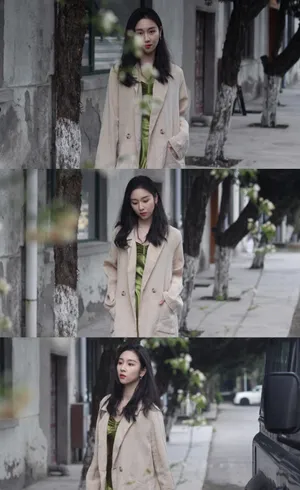 葛施敏墨绿色吊带裙性感写真图片_3
