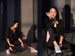 张佳宁酷美黑色系性感写真图片_2