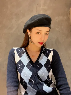 许杨玉琢小清新毛衣甜美照片_9
