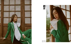 宣璐金丝框眼镜性感写真图片_2
