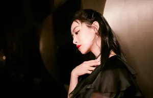 宋茜黑纱裙性感写真图片_2