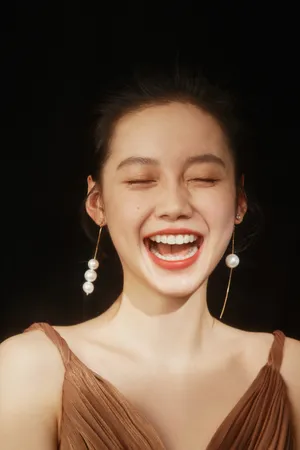 孙伊涵金色长裙性感写真图片_2