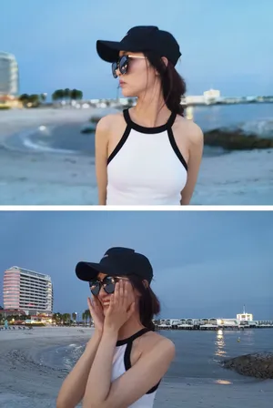 孙嘉琪度假风海边性感图片_2