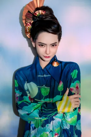 戚薇荷塘月色妆优雅写真图片_1