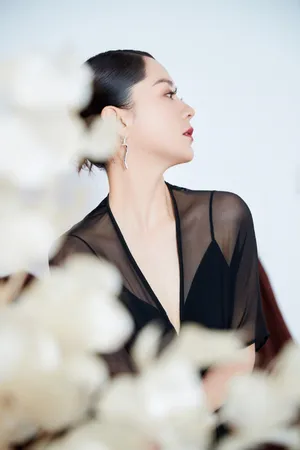 海清裸背长裙优雅干练写真图片