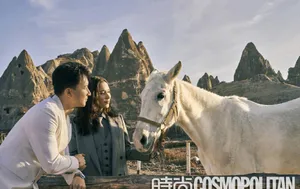 韩庚卢靖姗浪漫封面大片写真图片_5