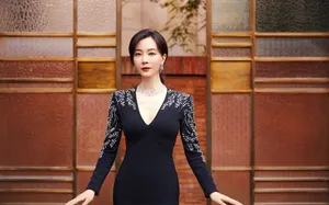 陈数深V礼服优雅大气写真图片