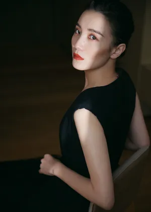 宋佳深邃黑纱裙优雅写真图片_4