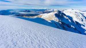 自然雪山风景图片大图_2