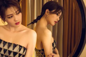 白鹿亮片长裙精致优雅写真图片_8