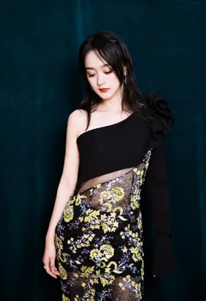 何泓姗露肩裙性感优雅写真图片_2