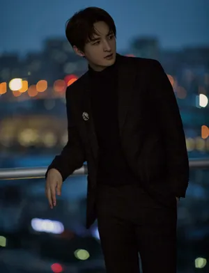 张远暗格西服酷黑写真图片_2