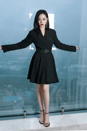 张靓颖黑色礼裙古典优雅写真图片_6