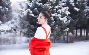 马苏雪景唯美浪漫写真图片