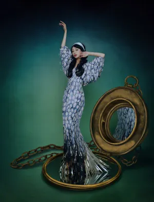 李纯复古波浪文艺妩媚写真图片_5