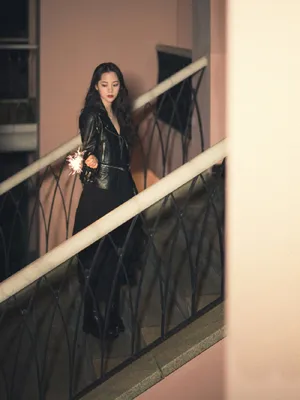欧阳娜娜吊带纱裙性感图片_1