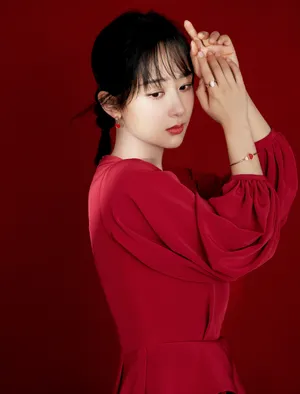 杨紫新年红裙迷人性感写真图片_5