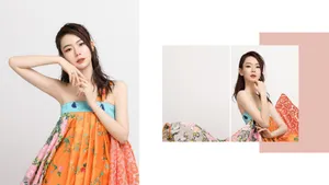 戚薇个性妆容抹胸裙性感图片_2