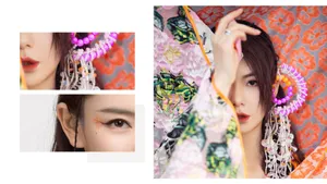 戚薇个性妆容抹胸裙性感图片_3
