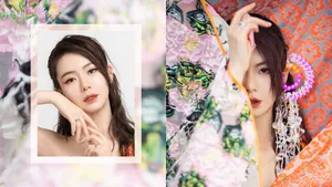 戚薇个性妆容抹胸裙性感图片_5