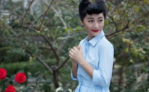 原子飞蓝色衬衣连衣裙性感图片_4