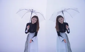 陈瑶雨中漫步优雅写真图片_5
