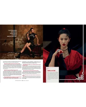 刘亦菲红衣性感封面写真图片