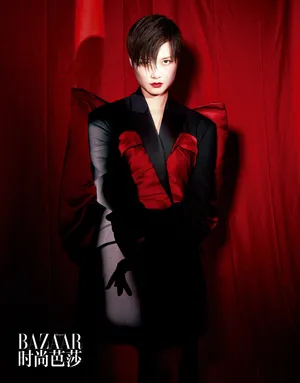 李宇春红黑时尚大片写真图片_2