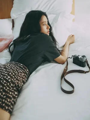 张婧仪甜美慵懒居家写真图片_3